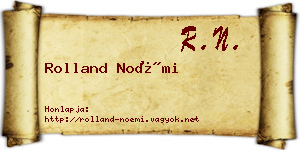 Rolland Noémi névjegykártya